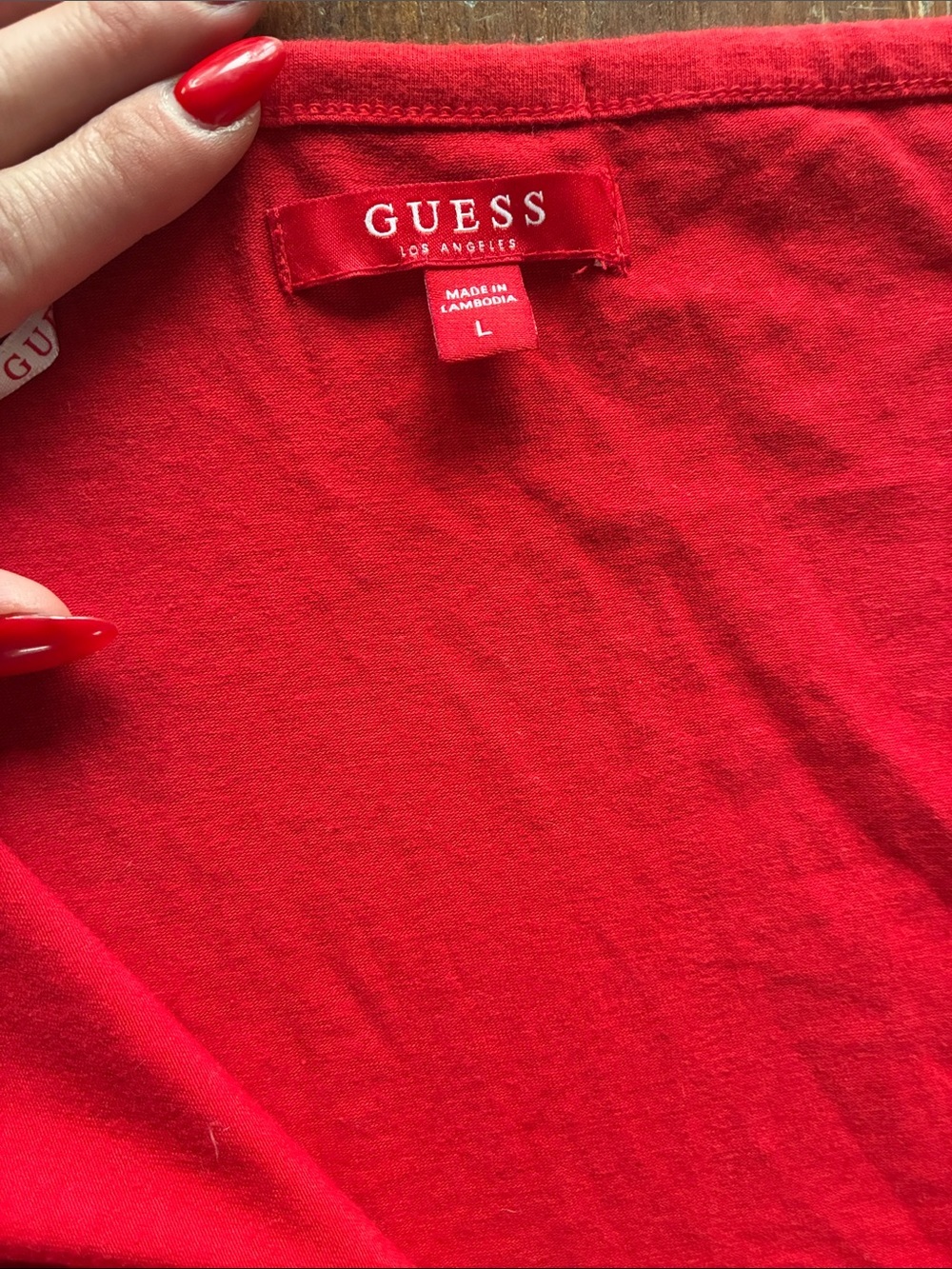 Y2K Guess Logo Zip Bodycon Dress | Off Shoulder Red Midi | Size L (Fits M-L) - Picture 3 of 7